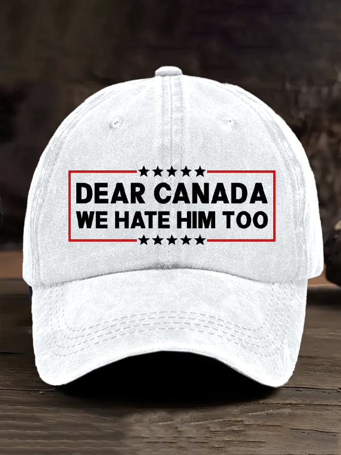 Retro Dear Canada, We Hate Him Too Pride Baseball Cap