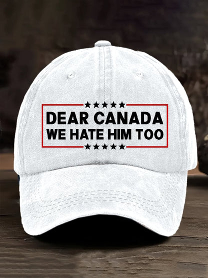 Retro Dear Canada, We Hate Him Too Pride Baseball Cap