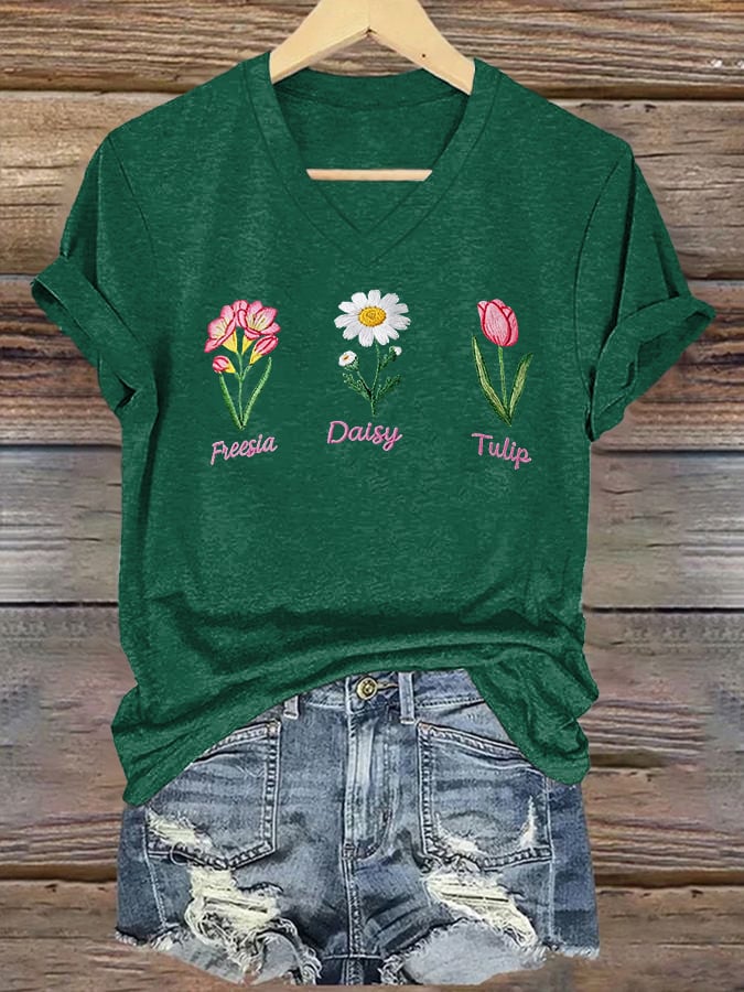 Women's Casual Floral Print T-Shirt