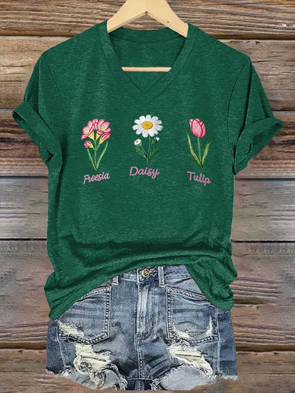 Women's Casual Floral Print T-Shirt