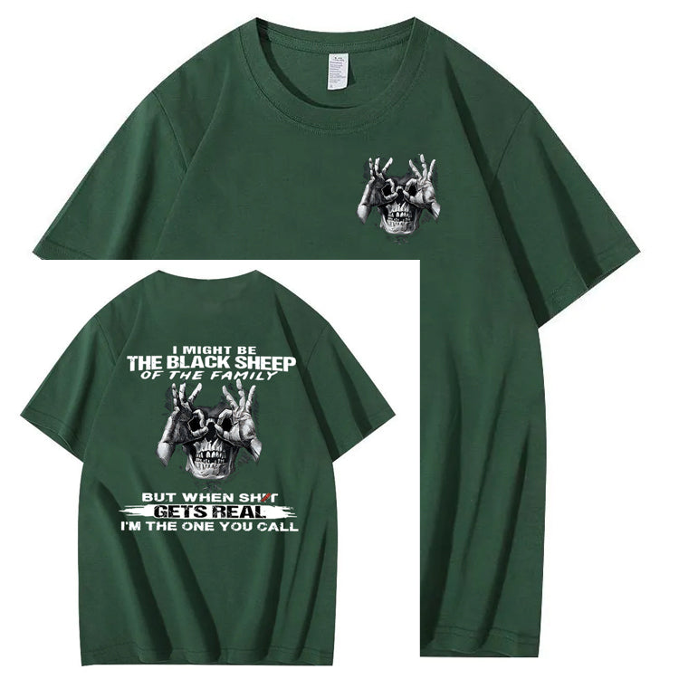 The Blacksheep Of  The Family Pattern Print 100%Cotton T-Shirt