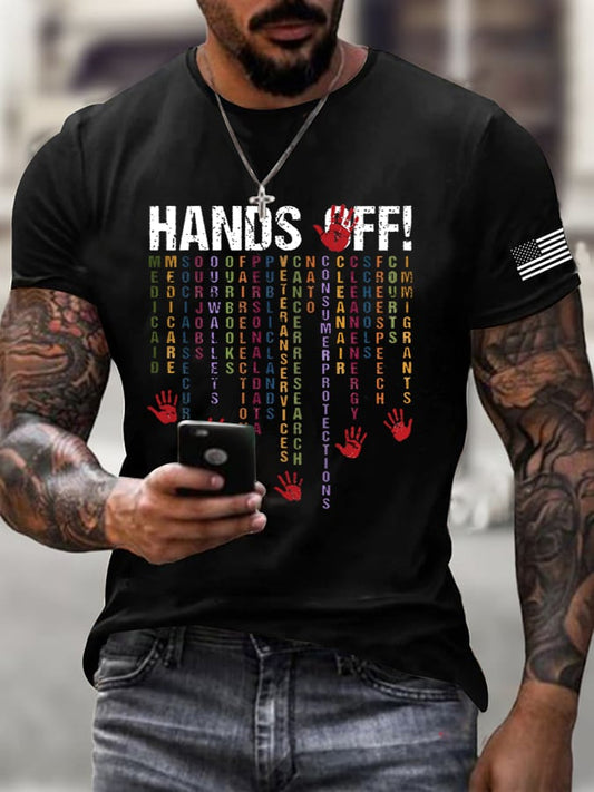 Men's Hands Off Protest Print T-Shirt
