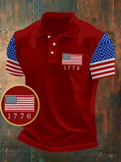 Men's We The People Fourth Of July America 1776 Patriotic Polo Shirt