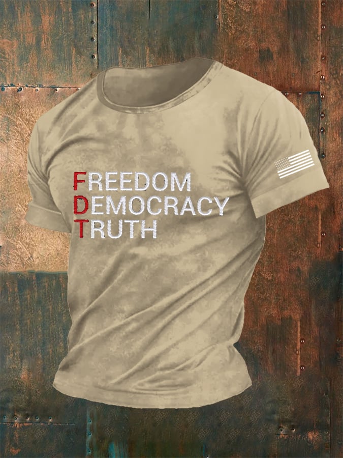 Men's FDT “Freedom Democracy Truth” Print T-Shirt