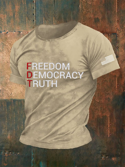 Men's FDT “Freedom Democracy Truth” Print T-Shirt