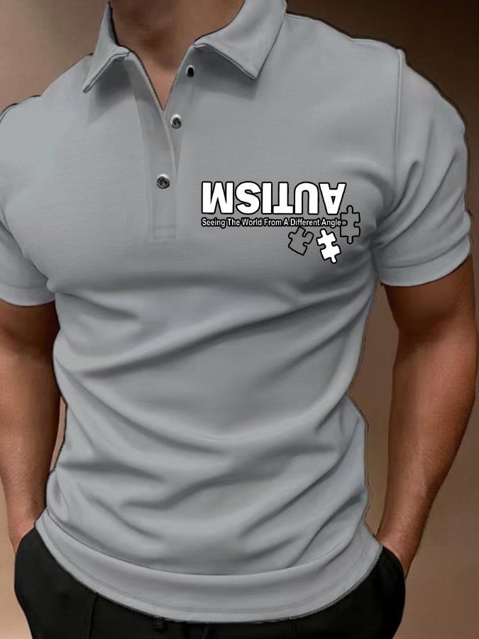 Men's Retro Autism: Seeing The World From A Different Perspective Printed Polo Shirt