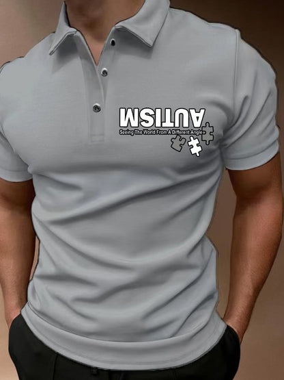 Men's Retro Autism: Seeing The World From A Different Perspective Printed Polo Shirt