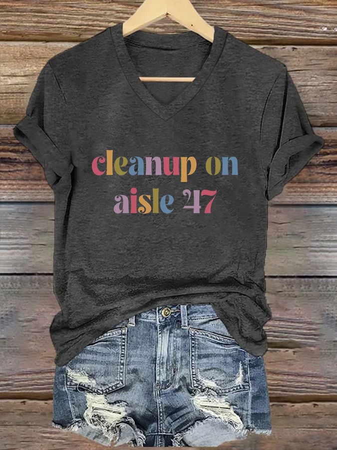 Women's Cleanup On Aisle 47 Print Casual T-Shirt