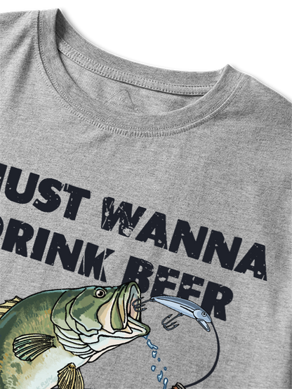 I Just Wanna Drink Beer and Jerk My Rod Unisex Classic Cotton Tee