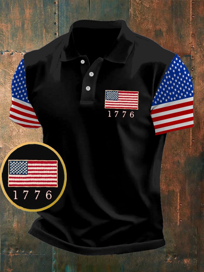 Men's We The People Fourth Of July America 1776 Patriotic Polo Shirt