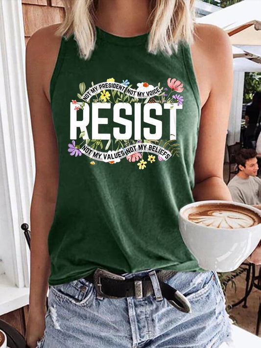 Retro Resist Not My President, Not My Voice, Not My Values, Not My Beliefs Print Vest