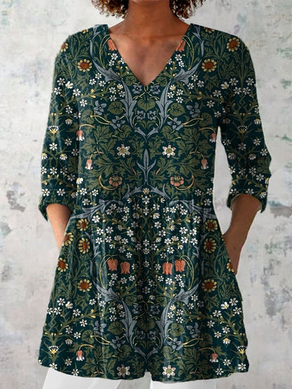 Women's Art Iris Floral Blouse