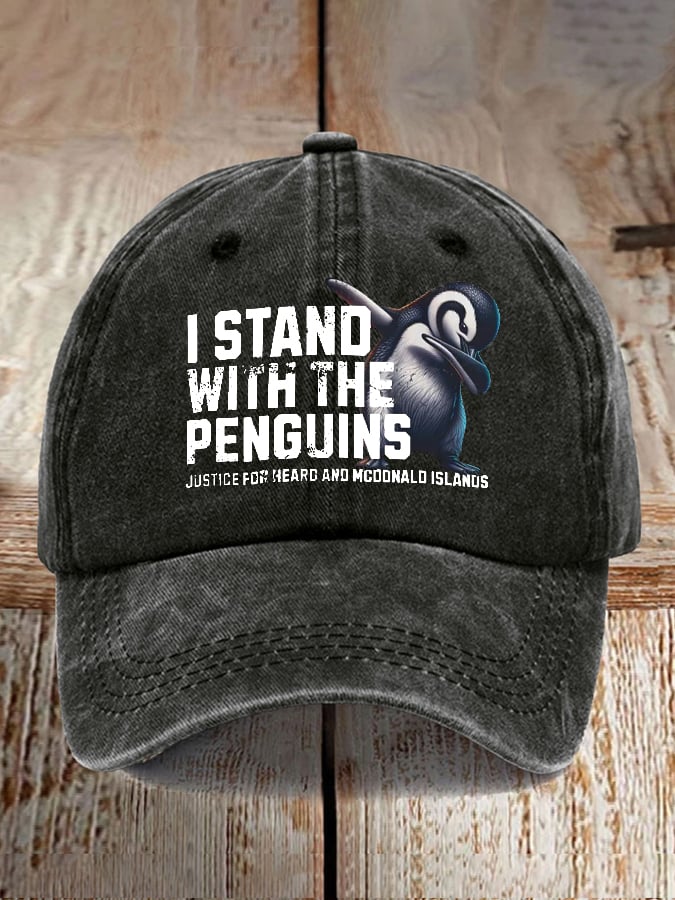 Unisex Istand With The Penguins Justice For Heard And Mcddnald Islands Print Baseball Cap
