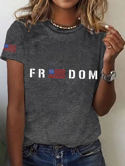 🔥Last Day 49% Off🔥Women's Freedom1776 American Flag Independence Day Casual Tee