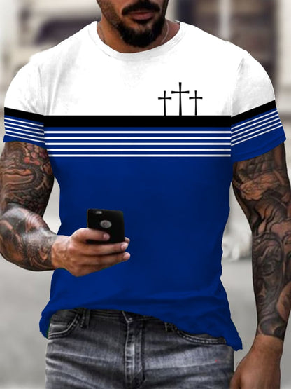 Men's Vintage Faith Cross Print T-Shirt