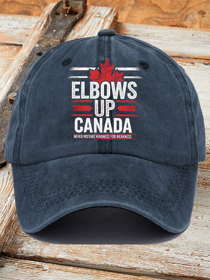 Unisex Retro Elbows Up Canada Never Mistake Kindness For Weakness Printed Baseball Cap