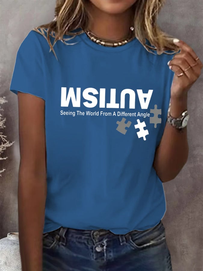 Womens Autism: Seeing The World From A Different Perspective Print T-Shirt
