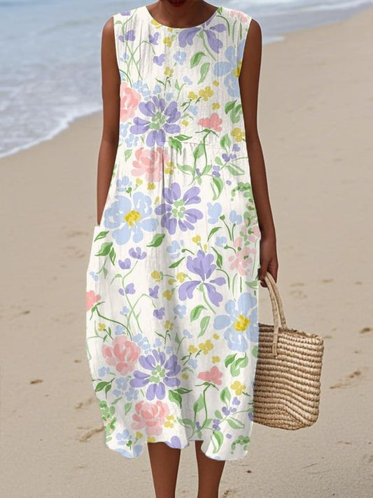 Women's Vintage Floral Print Casual Dress