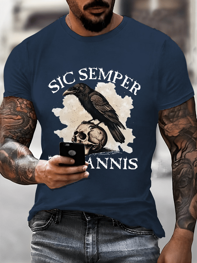 Men's Sic Semper Tyrannis Printed Casual T-Shirt