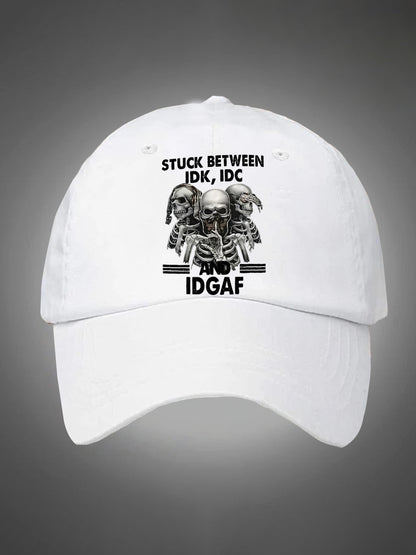 Stuck Between IDK IDC And IDGAF Pattern Washed Hats