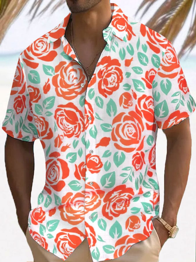 Men's Horse Racing Print Shirt (No Pockets)