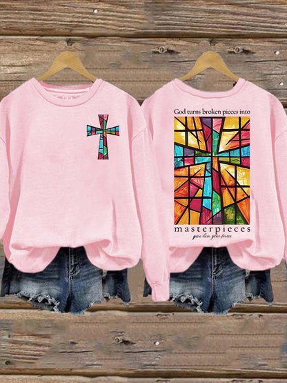 Women's God Turns Broken Pieces Into Masterpieces  Sweatshirt