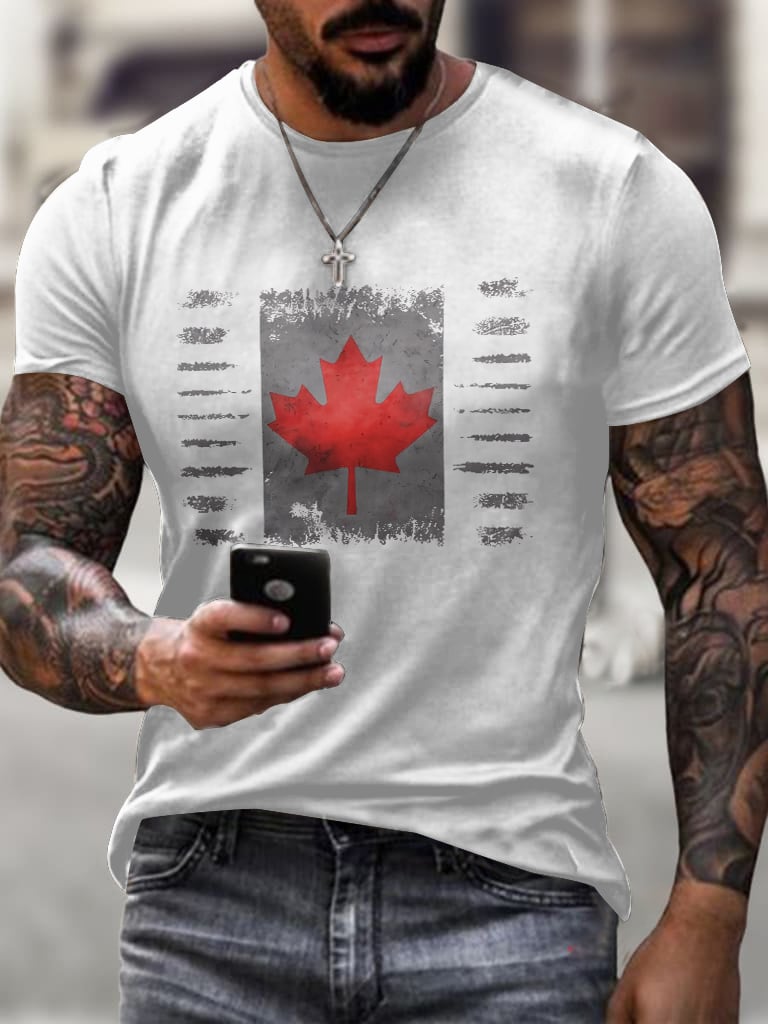 Men's Retro Canada Print T Shirt