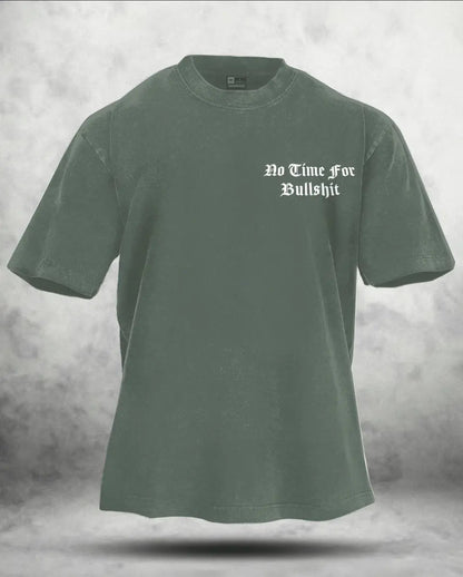 No Time For Bullshit Printed Unisex Washed T-Shirt