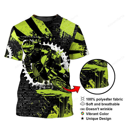 Mountain Bike Dirt Green T-Shirt For Men & Women