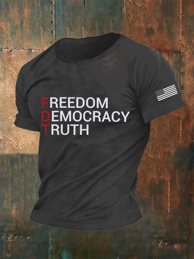 Men's FDT “Freedom Democracy Truth” Print T-Shirt