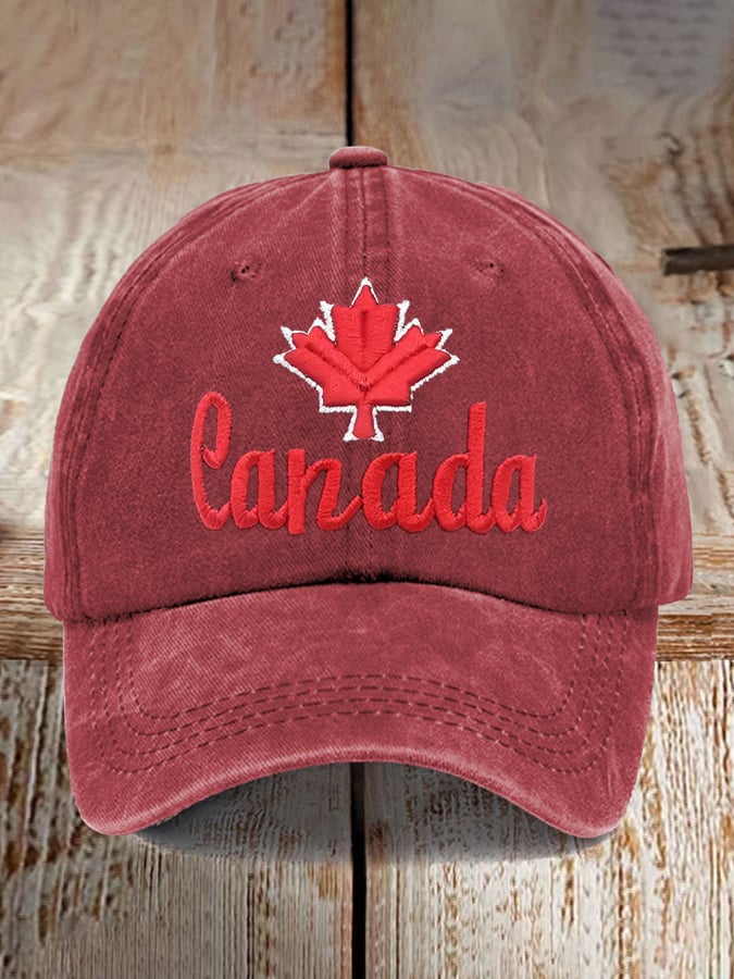 Retro Canadian Maple Leaf Print Baseball Cap