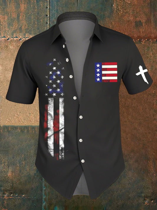 Men's In God We Trust Printed Short Sleeve Shirt