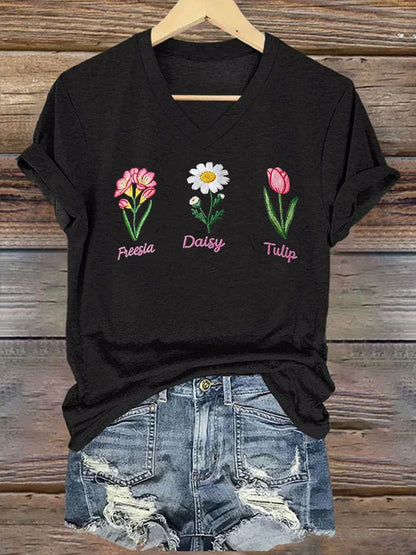 Women's Casual Floral Print T-Shirt