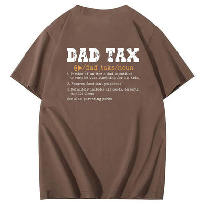 Dad Tax Parse Pattern Print 100%Cotton T-Shirt