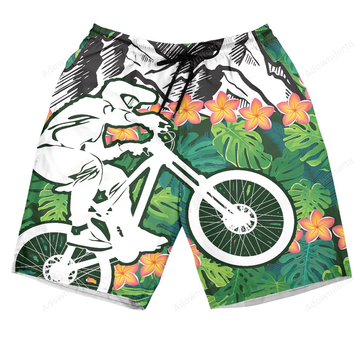 Mountain Bike Tropical Hawaiian Shorts