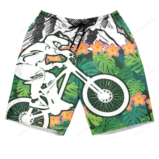 Mountain Bike Tropical Hawaiian Shorts