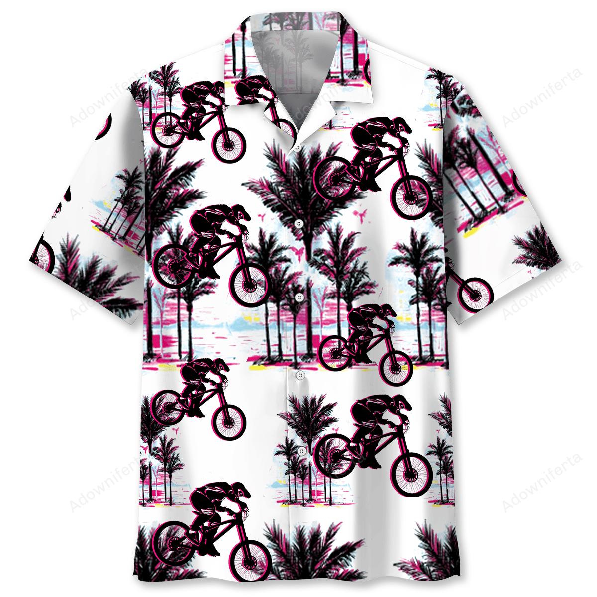 Mountain Bike Abstract Hawaiian Shirt