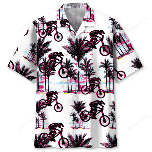 Mountain Bike Abstract Hawaiian Shirt