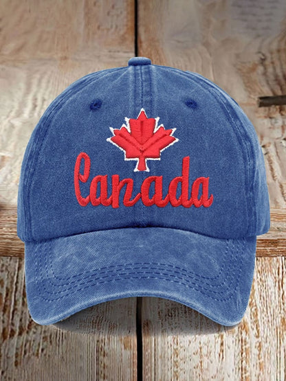 Retro Canadian Maple Leaf Print Baseball Cap