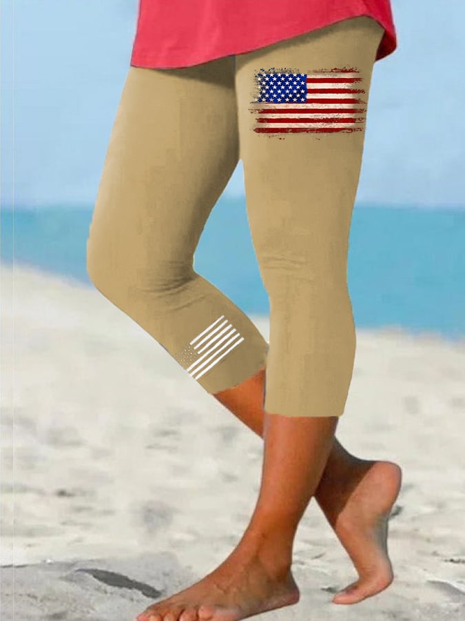 🔥Last Day 49% Off🔥Women's Vintage Flag Independence Day Casual Leggings