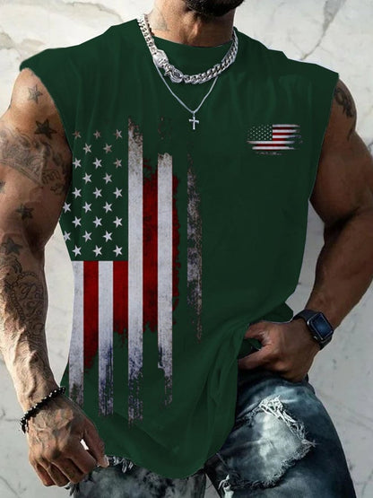 Men's Vintage Flag Print Tank Top