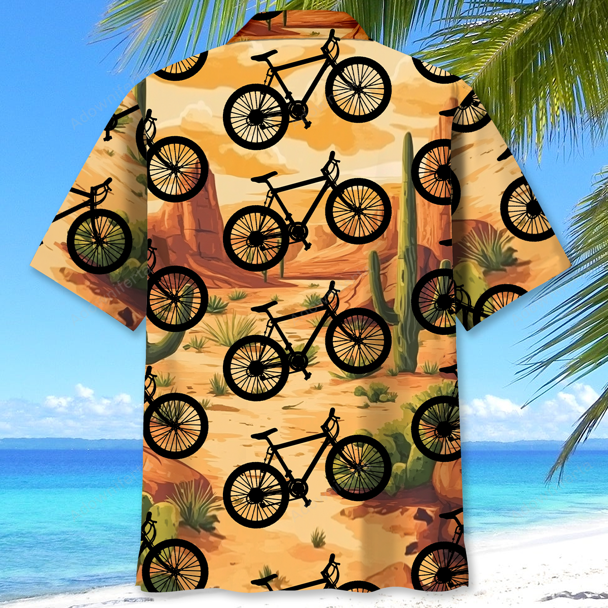 Mountain Bike Desert Cactus Hawaiian Shirt