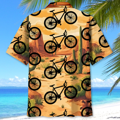 Mountain Bike Desert Cactus Hawaiian Shirt