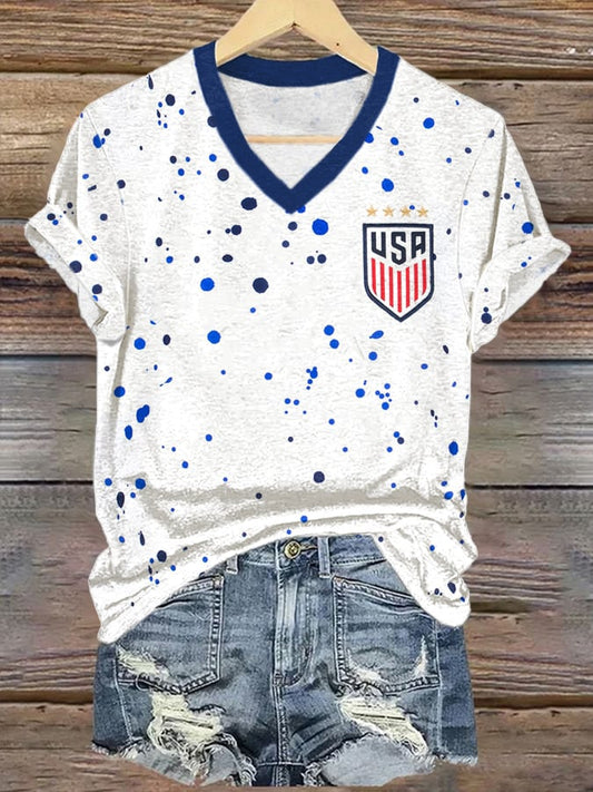 Women's USA Falg Printed T-shirt