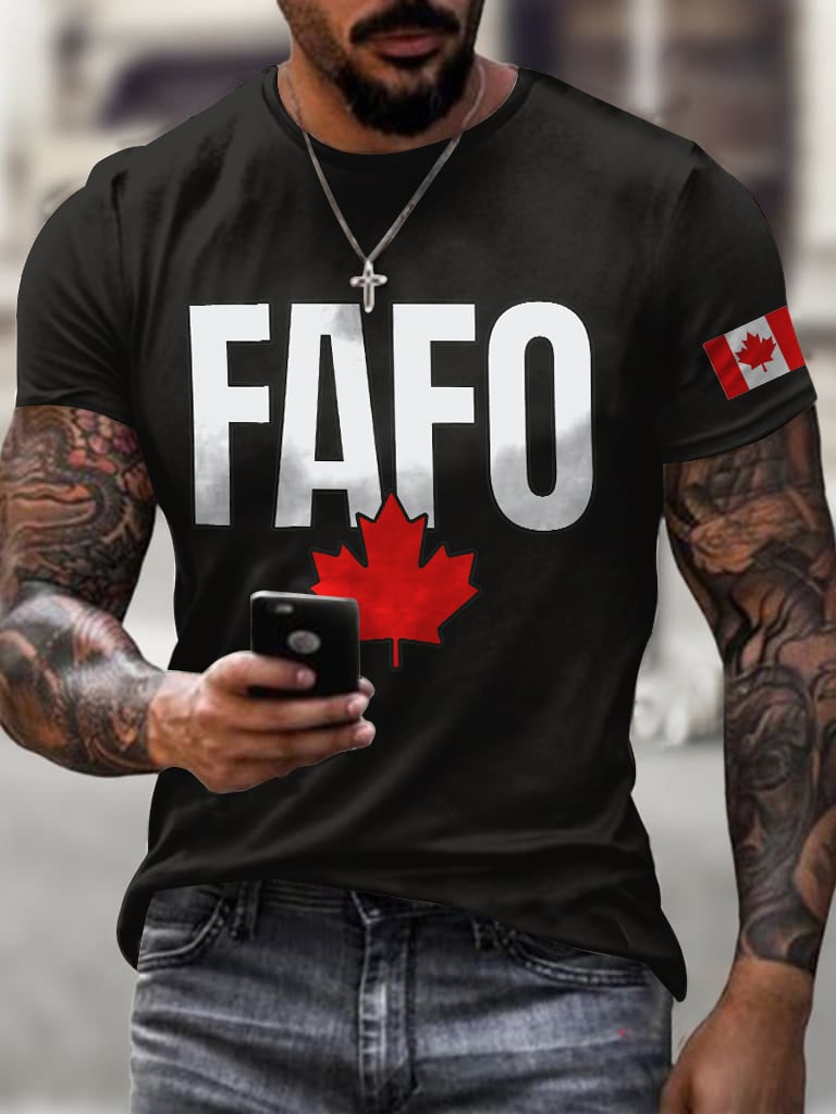 Men'S Retro FAFO Canada Print T-Shirt