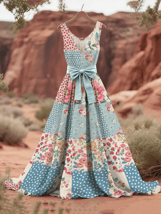 Women's Vintage Floral Print Casual Dress