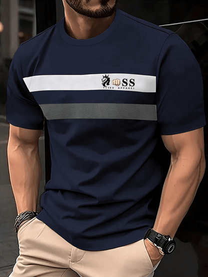 Lässiges T-Shirt mit Rundhalsausschnitt und modischem Aufdruck für Herren