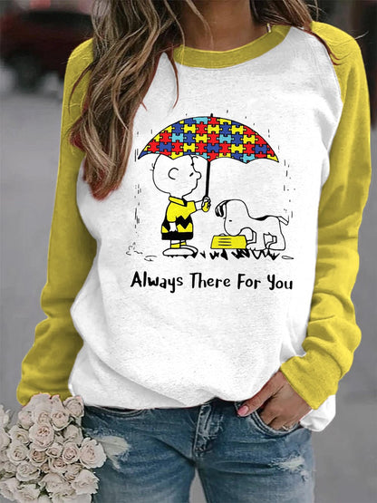 Women's Always There For You Print Autism Awareness Sweatshirt