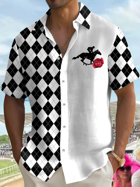 Men's Retro Kentucky Derby Printed Shirt