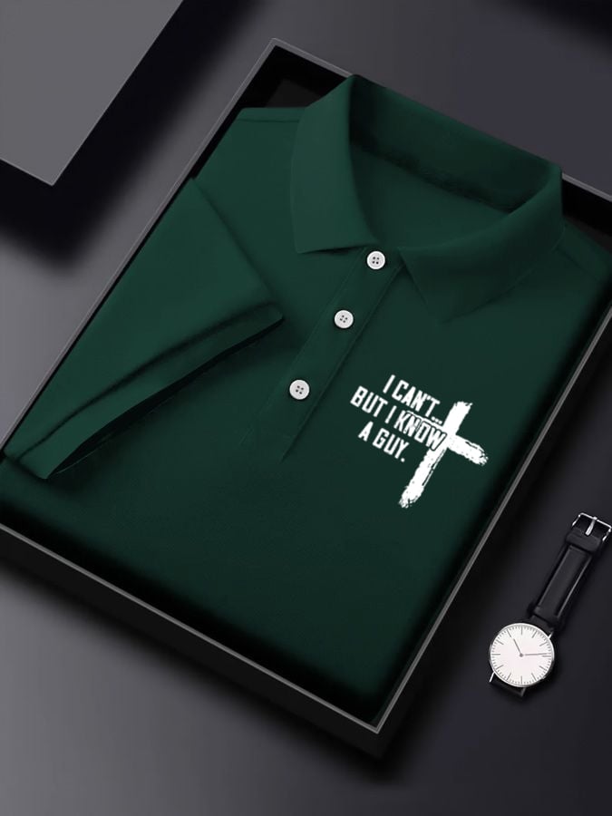 Men'S I Can't But I Know A Guy Print  Polo Shirt